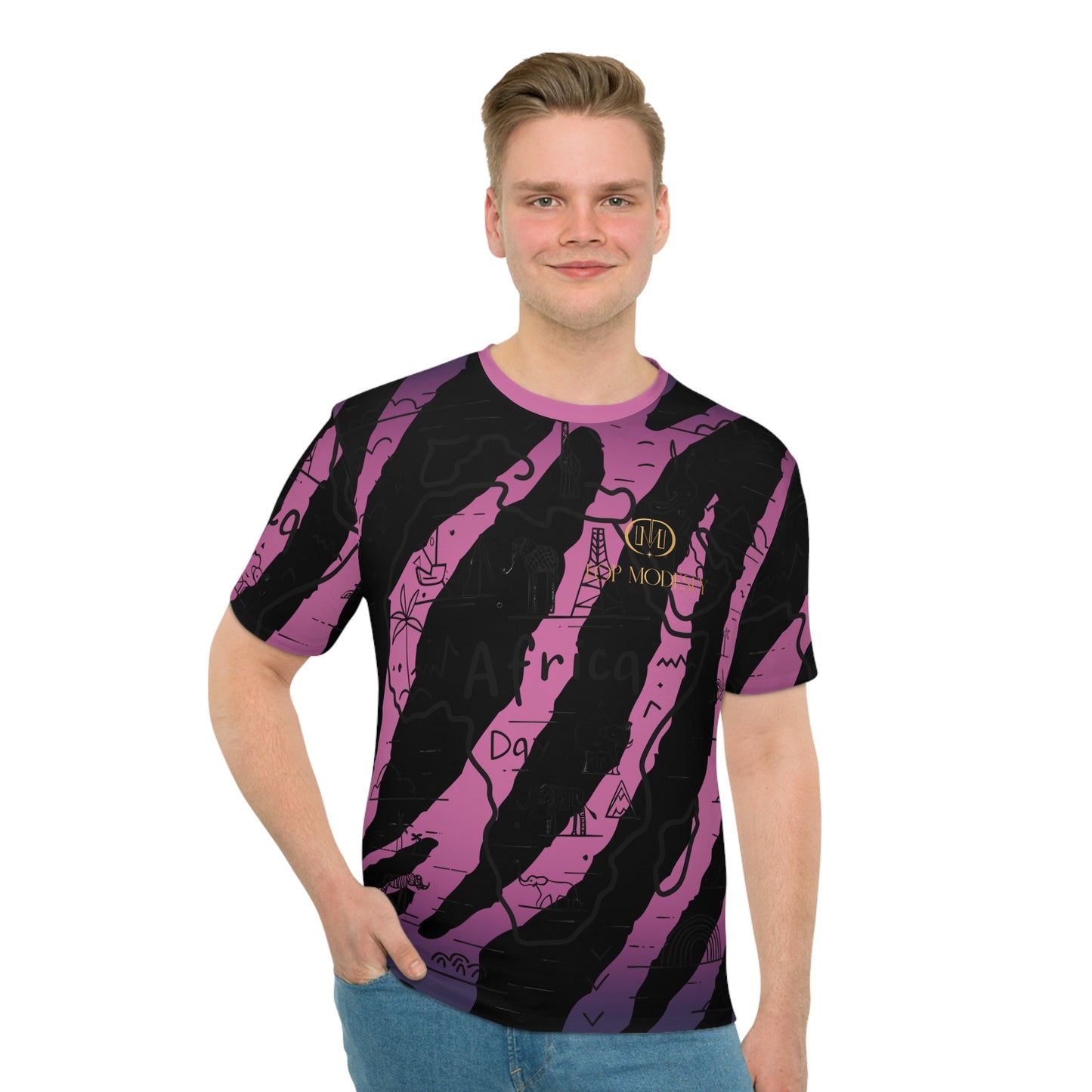 Top Modesty Men's Africa Day T-shirt-light Pink