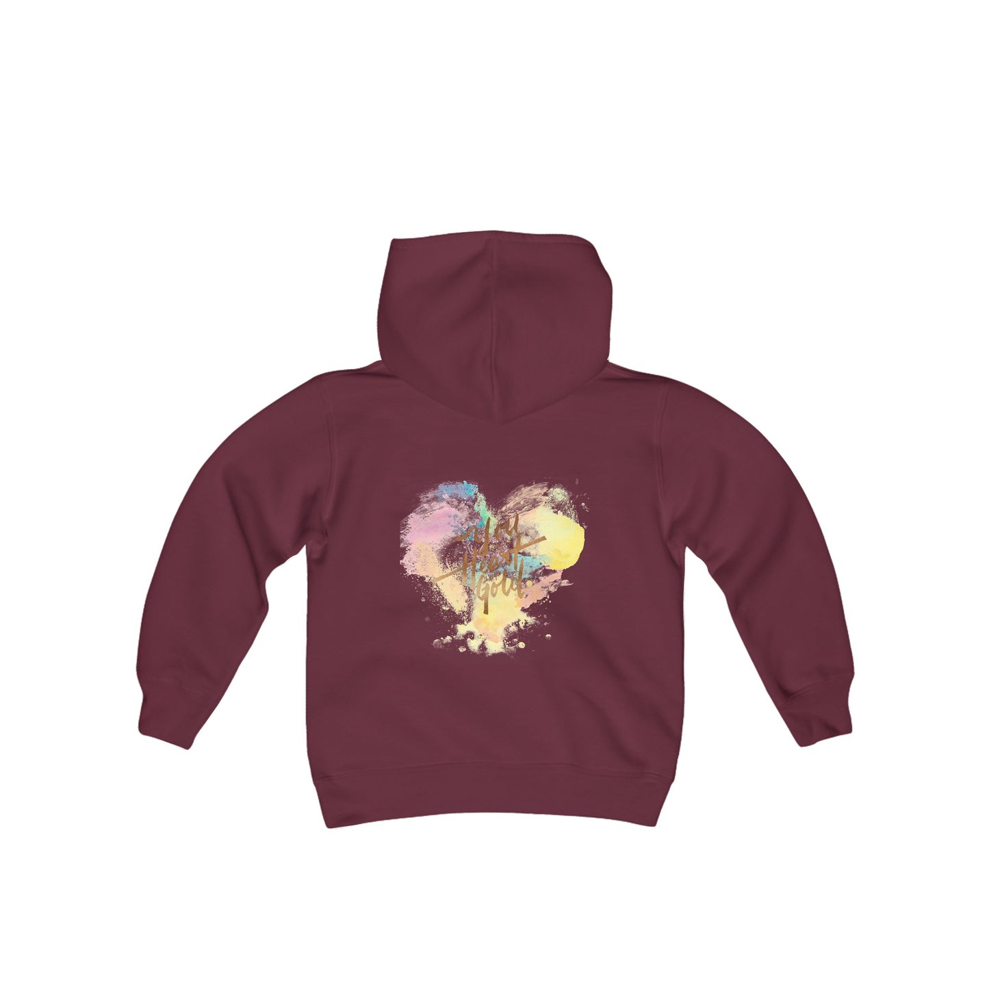 Top Modesty Heart of Gold Youth Heavy Blend Hooded Sweatshirt