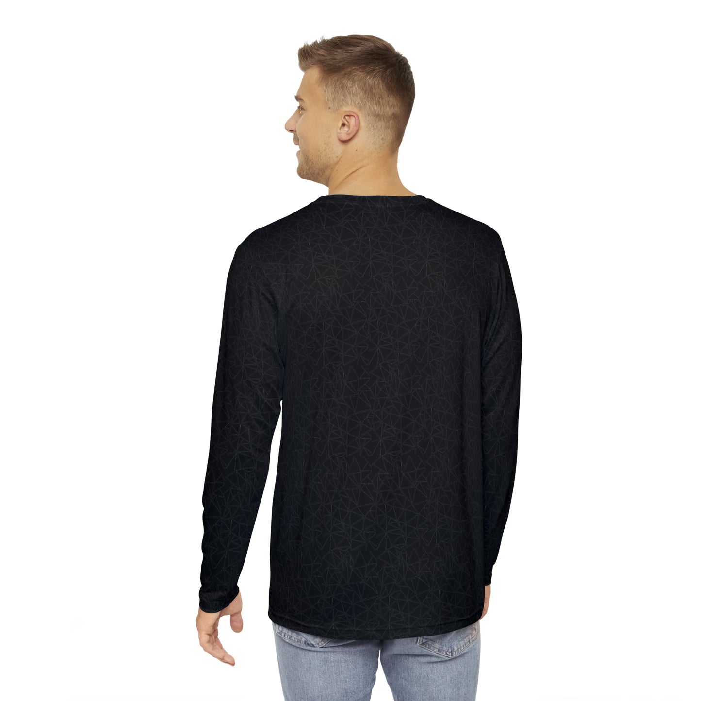 Top Modesty Men's Long Sleeve Shirt (black )