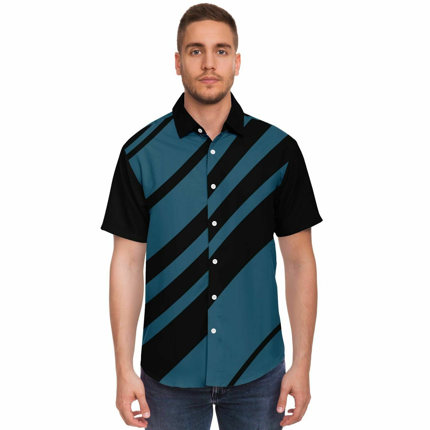 Top Modesty Martino Short Sleeve Button Down Shirt  copy