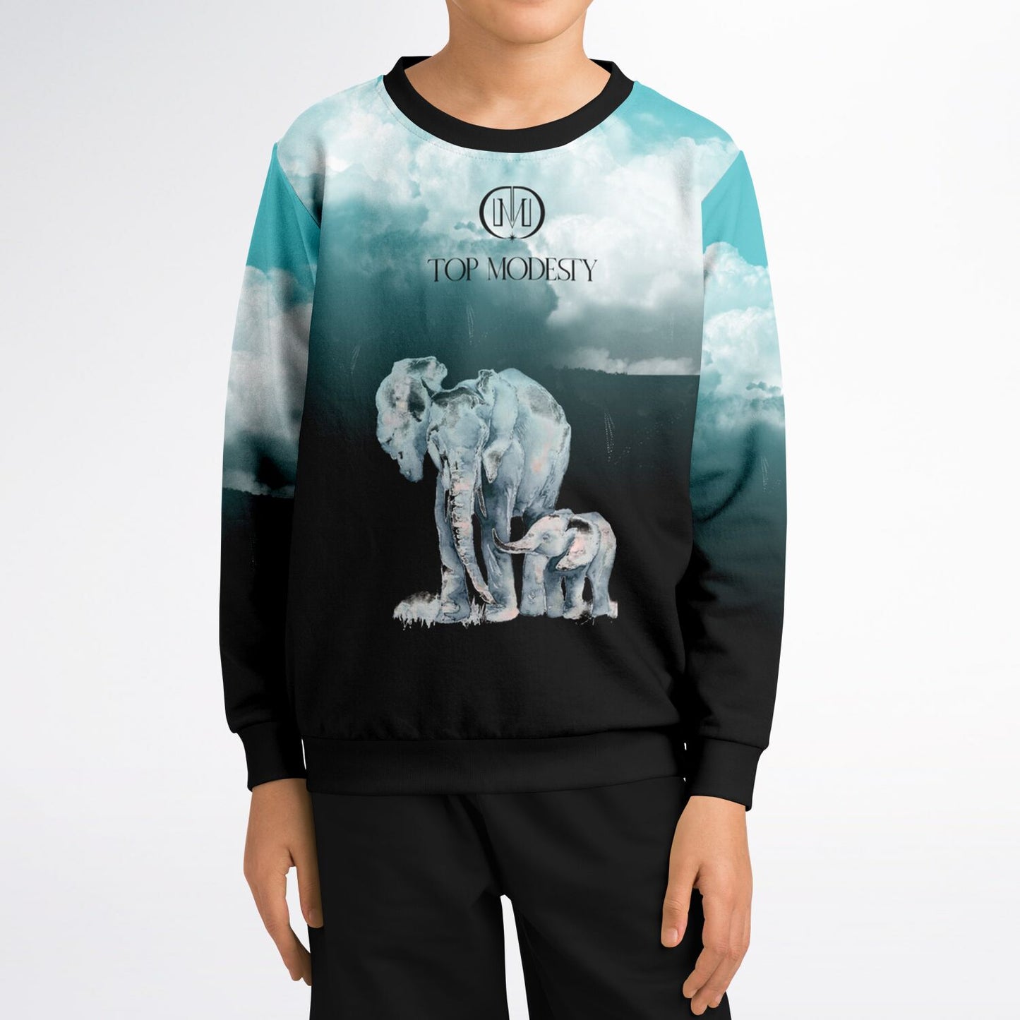 Top Modesty Kadims Fashion Kids /Youth Sweatshirt (Black)