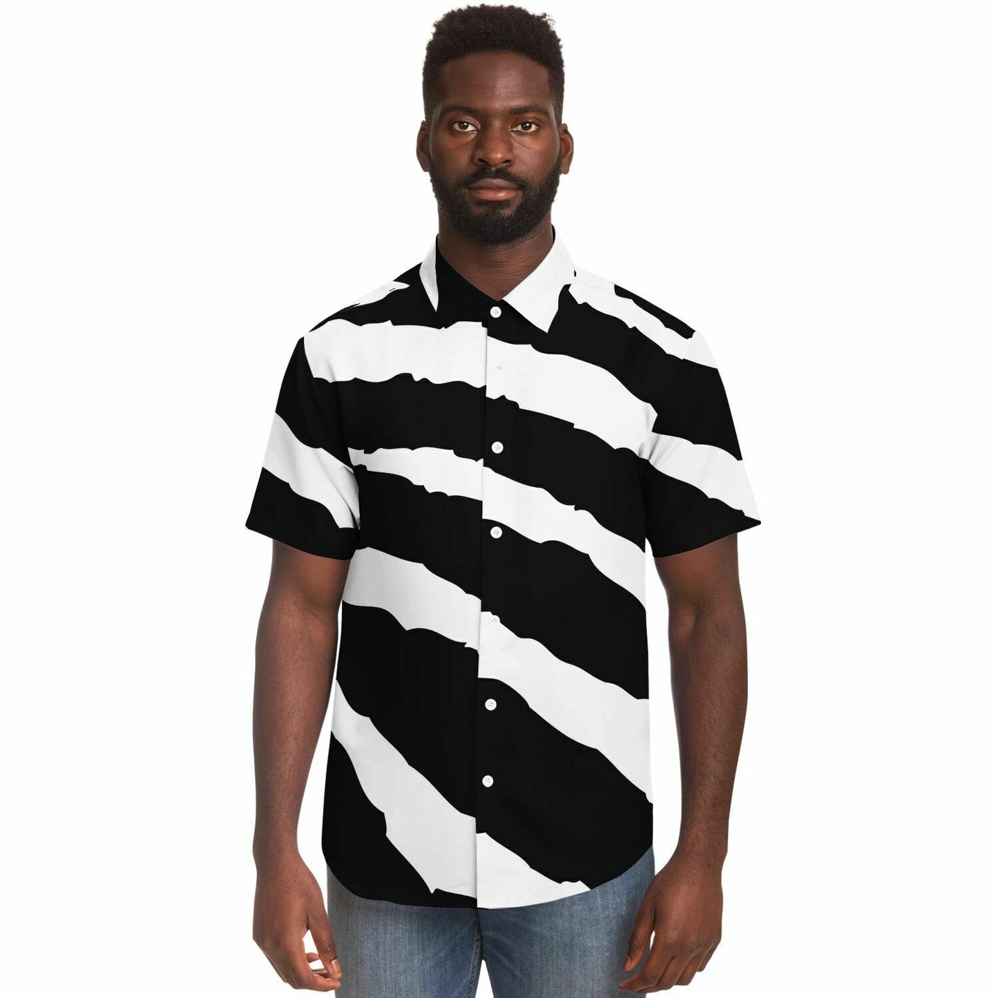 Top Modesty "Identity Reclaim" Short Sleeve Button Down Shirt - AOP